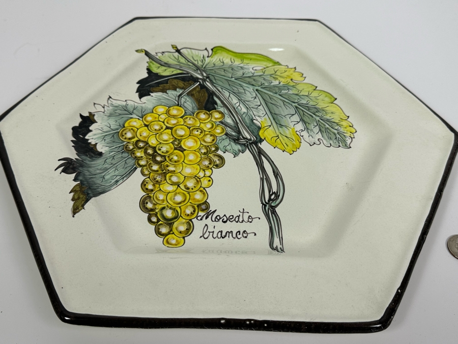 Angela Zei San Gimignano Italy Hand Painted Plate Signed 15.5W X 13.5D [Photo 5]