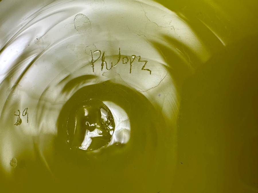 Pair Of Signed Art Glass Bowls [Photo 10]