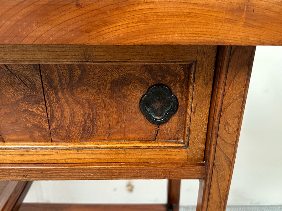 Unusual Chinese / Korean Altar Table Etagere Cabinet With Writing On Inside Of Doors 46.5W X 13D X 34H [Photo 8]