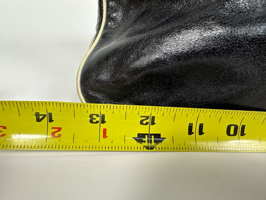 PRADA Black Leather Accordion Handbag Milano Italy 13W X 8H [Photo 18]