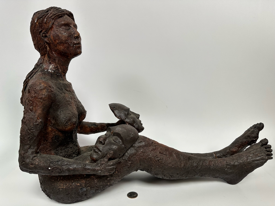 Large Pottery Sculpture Unattributed - See Photos For Several Repairs 23W X 11D X 16H [Photo 3]