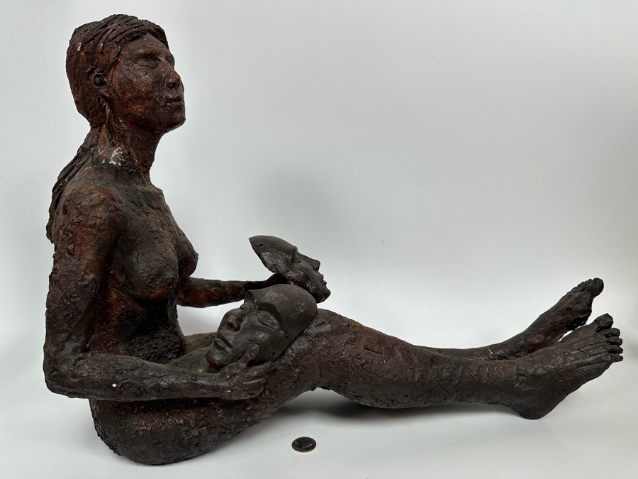 Large Pottery Sculpture Unattributed - See Photos For Several Repairs 23W X 11D X 16H [Photo 2]