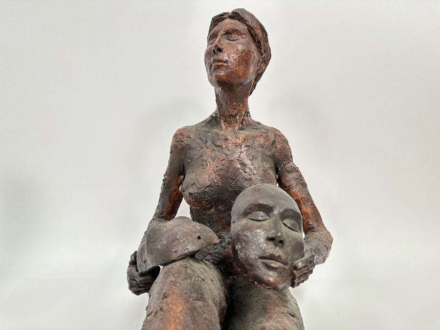 Large Pottery Sculpture Unattributed - See Photos For Several Repairs 23W X 11D X 16H [Photo 12]