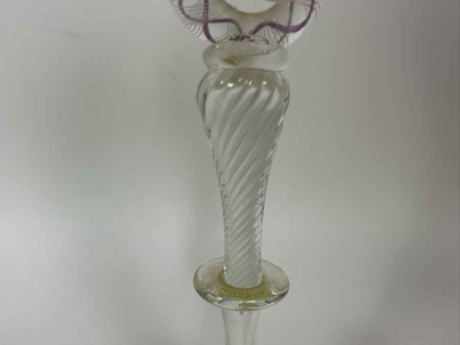 Tobias Mohl (b. 1970, Denmark) Seahorse Design Art Glass Venetian Style Glass Goblet 14H [Photo 9]