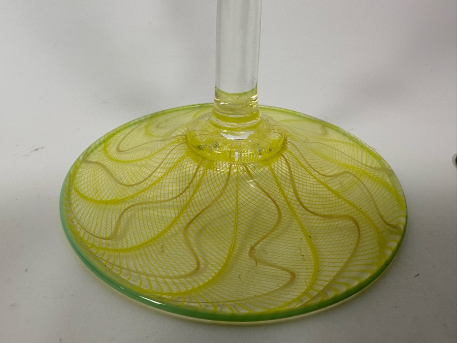 Tobias Mohl (b. 1970, Denmark) Seahorse Design Art Glass Venetian Style Glass Goblet 14H [Photo 10]