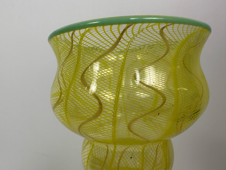 Tobias Mohl (b. 1970, Denmark) Seahorse Design Art Glass Venetian Style Glass Goblet 14H [Photo 8]