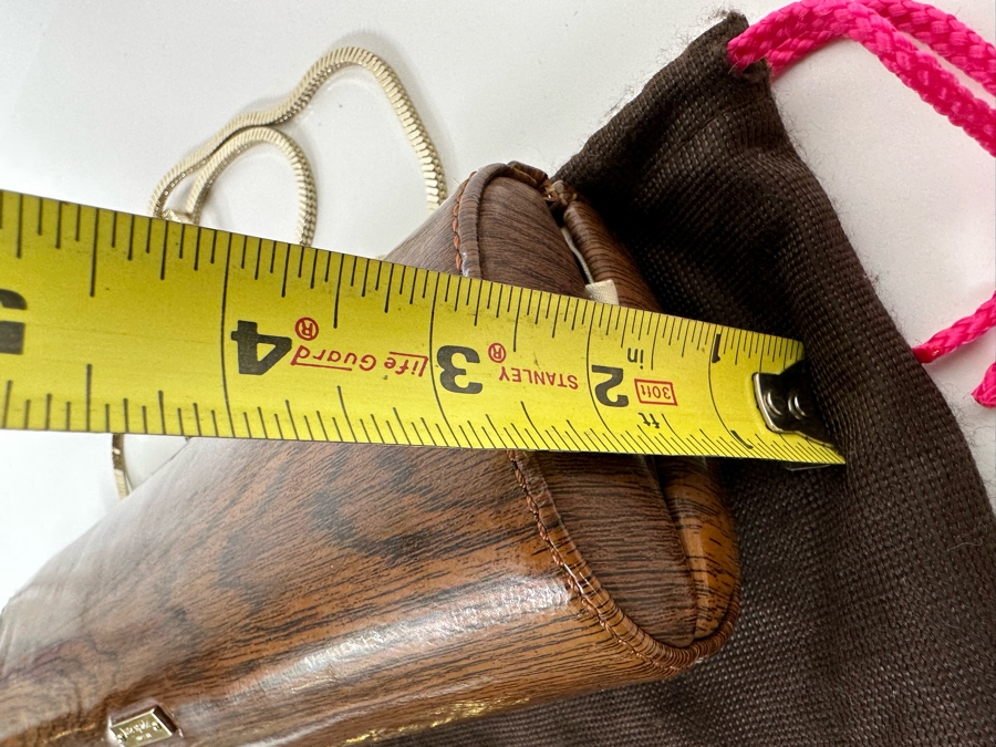 Kate Spade Handbag With Faux Wood Grain Finish And Bird Finial Clasp 10.5W X 4H X 2.5D [Photo 15]