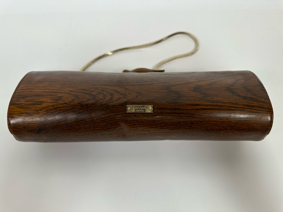 Kate Spade Handbag With Faux Wood Grain Finish And Bird Finial Clasp 10.5W X 4H X 2.5D [Photo 5]