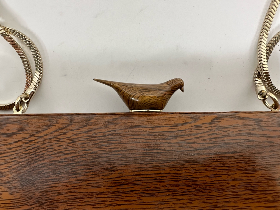 Kate Spade Handbag With Faux Wood Grain Finish And Bird Finial Clasp 10.5W X 4H X 2.5D [Photo 6]