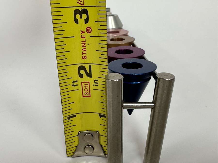 Laura Cowen Rainbow Cone Hanukkah Menorah 10W X 1D X 2H  [Photo 9]