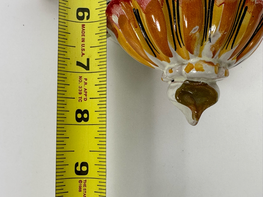 Small Hand Painted Ceramic Italian Wall Plaque Holy Water Font Acquasantiera [Photo 8]