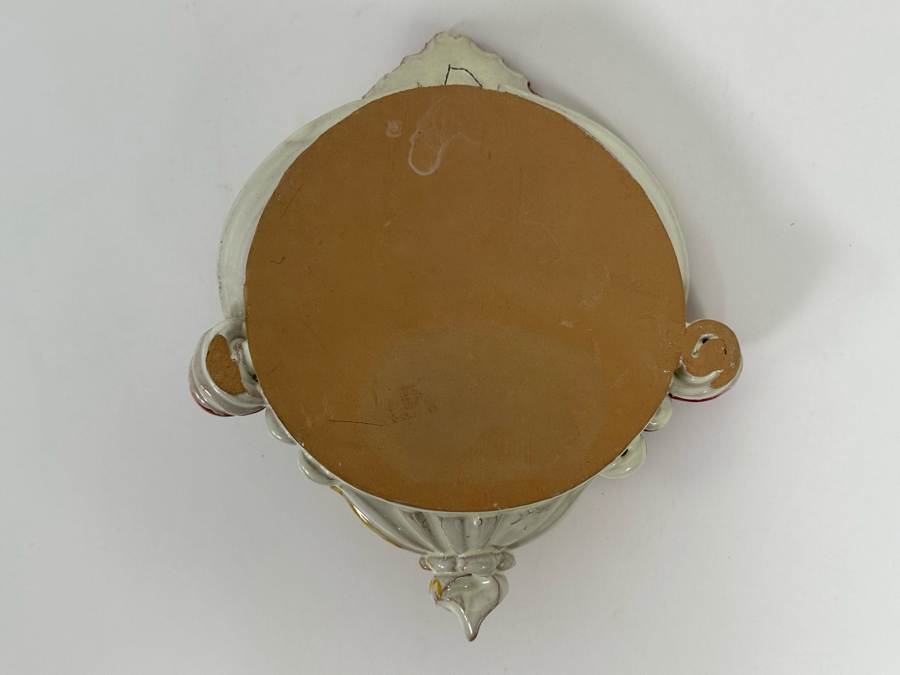 Small Hand Painted Ceramic Italian Wall Plaque Holy Water Font Acquasantiera [Photo 6]