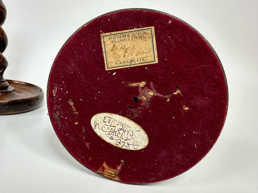 Pair Of Antique Carved Wooden Barley Twist Candlesticks (One Retailed For $225) 11H & 12H [Photo 11]