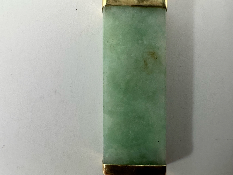 14K Gold Jade Pendant 2” 5g