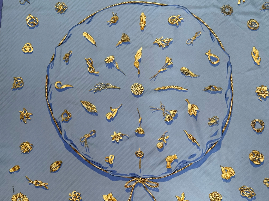 Hermes Paris Silk Scarf Clips By Rybal 35 X 33.5 [Photo 8]