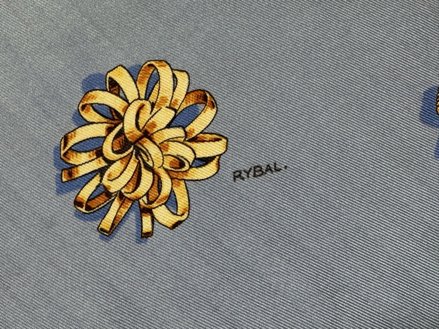 Hermes Paris Silk Scarf Clips By Rybal 35 X 33.5 [Photo 10]