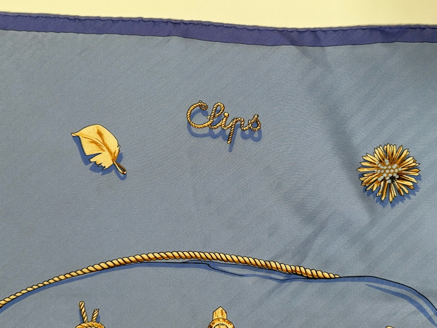 Hermes Paris Silk Scarf Clips By Rybal 35 X 33.5 [Photo 9]