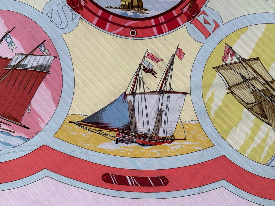 Hermes Paris Silk Scarf Escales Belles Amures 35.5 X 34 [Photo 8]