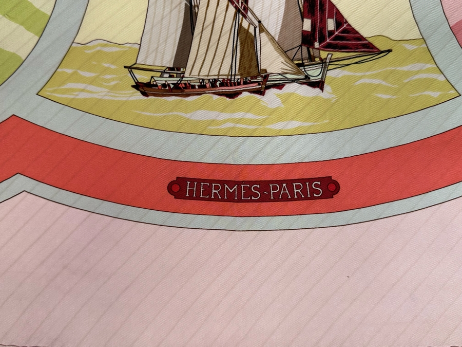Hermes Paris Silk Scarf Escales Belles Amures 35.5 X 34 [Photo 4]