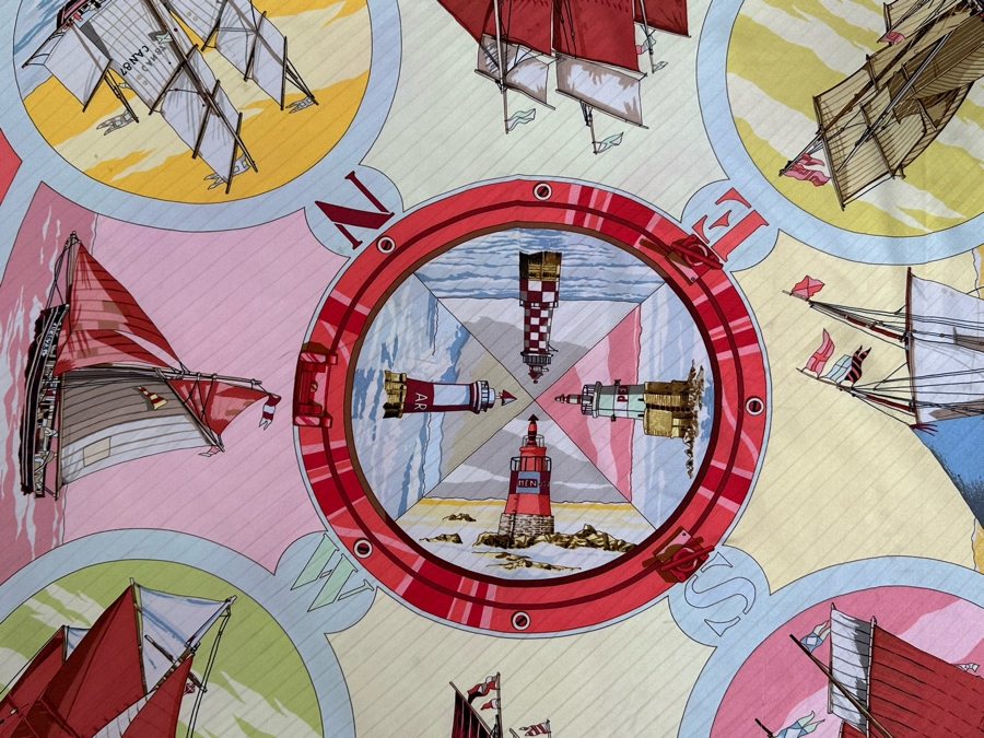 Hermes Paris Silk Scarf Escales Belles Amures 35.5 X 34 [Photo 6]