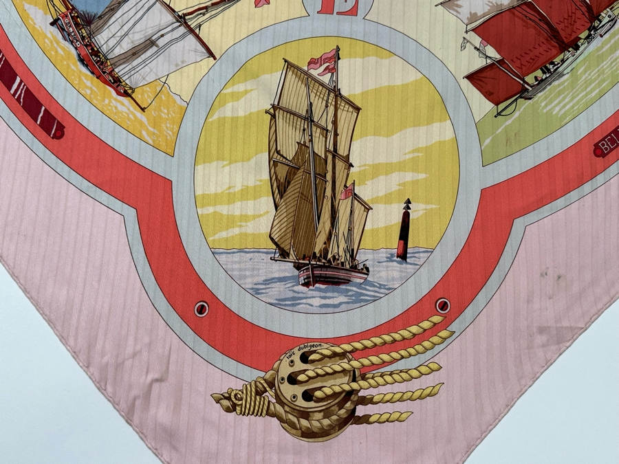 Hermes Paris Silk Scarf Escales Belles Amures 35.5 X 34 [Photo 9]