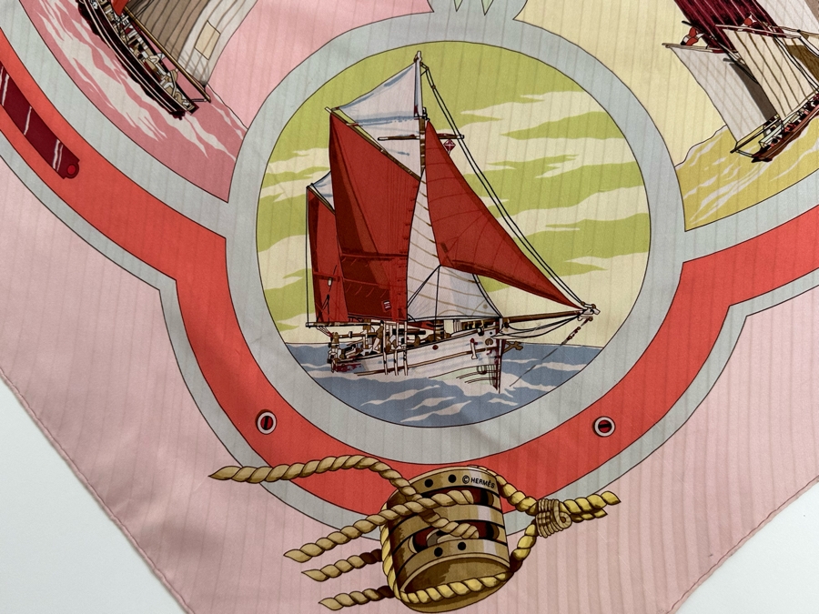Hermes Paris Silk Scarf Escales Belles Amures 35.5 X 34 [Photo 14]