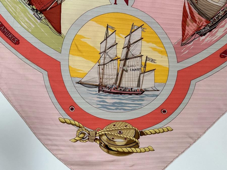 Hermes Paris Silk Scarf Escales Belles Amures 35.5 X 34 [Photo 12]