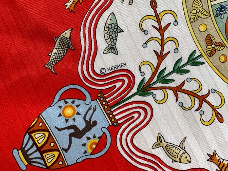 Hermes Paris Silk Scarf Escales Mediterraneennes 35.5 X 33.5 [Photo 12]