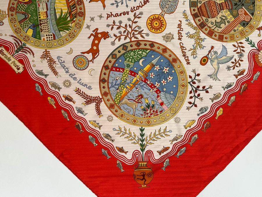 Hermes Paris Silk Scarf Escales Mediterraneennes 35.5 X 33.5 [Photo 6]