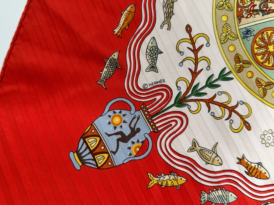 Hermes Paris Silk Scarf Escales Mediterraneennes 35.5 X 33.5 [Photo 11]