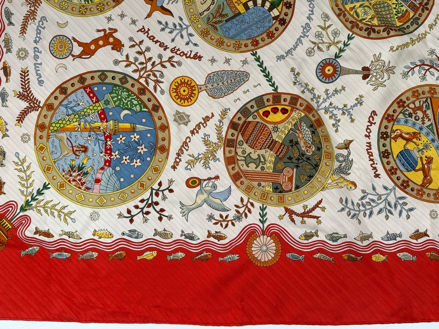 Hermes Paris Silk Scarf Escales Mediterraneennes 35.5 X 33.5 [Photo 7]