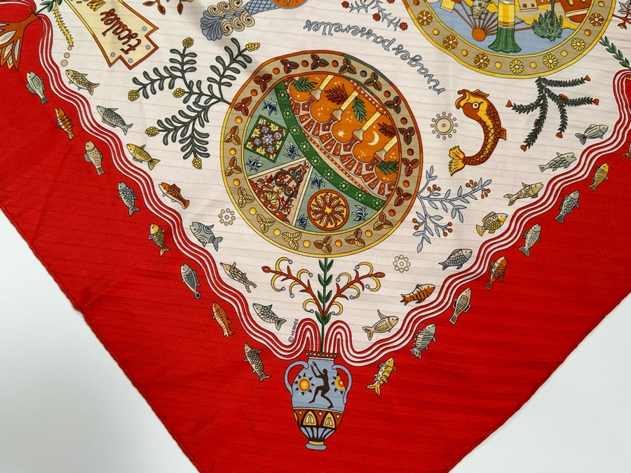 Hermes Paris Silk Scarf Escales Mediterraneennes 35.5 X 33.5 [Photo 13]
