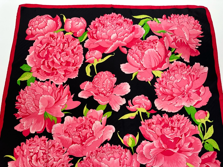 Hermes Paris Silk Scarf Les Pivoines 35.5 X 33.5 [Photo 9]
