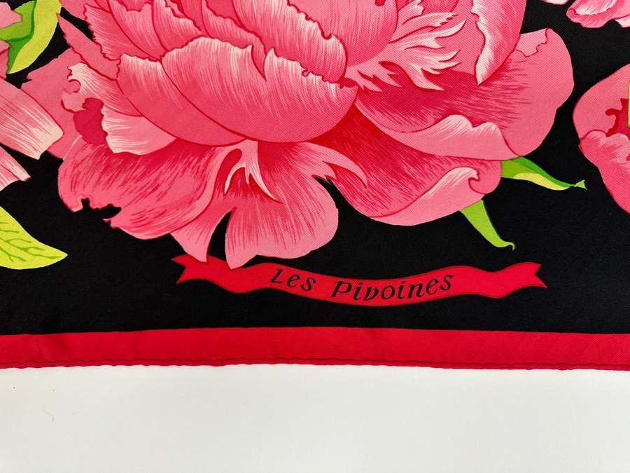 Hermes Paris Silk Scarf Les Pivoines 35.5 X 33.5 [Photo 6]