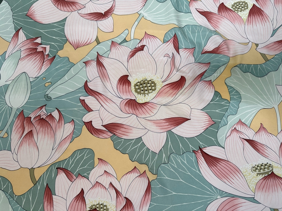 Hermes Paris Silk Scarf Fleurs De Lotus 34 X 35 [Photo 6]