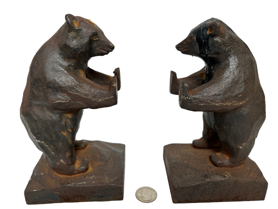 Pair Of Metal Bear Bookends Made In Japan [Photo 1]