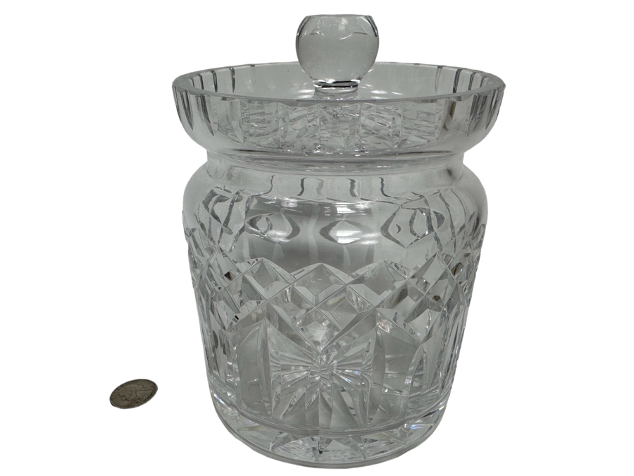 Waterford Crystal Biscuit Barrel Cookie Jar With Lid 5W X 6.5H [Photo 1]