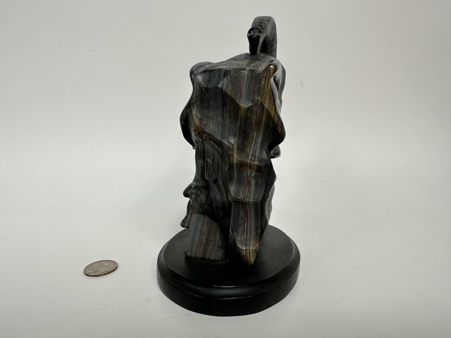 Carved Marble Elephant Sculpture Signed BT 7W X 4D X 7.5H [Photo 11]