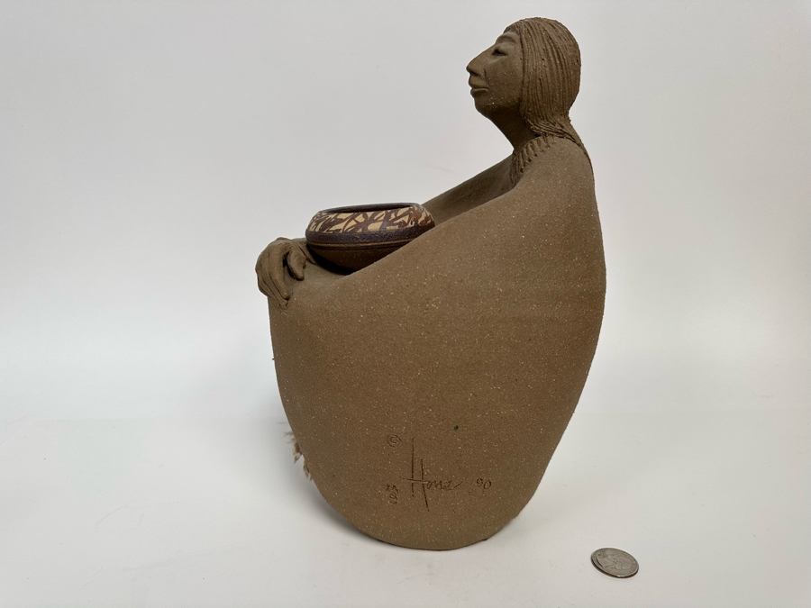 Lynn Hone Signed Laguna Native American Pottery Sculpture 1990 6W X 6.5D X 11H [Photo 6]