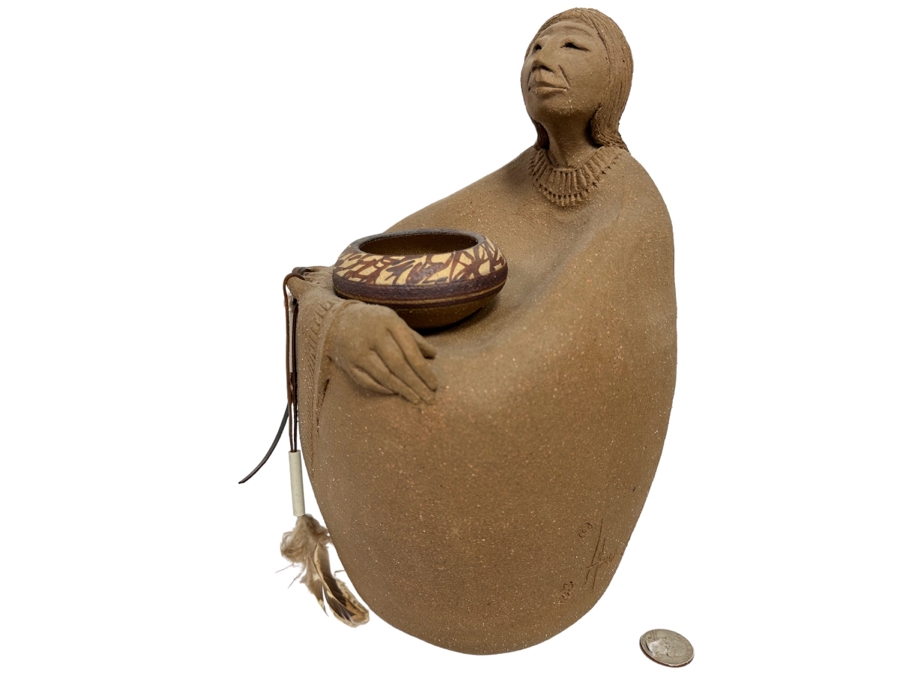 Lynn Hone Signed Laguna Native American Pottery Sculpture 1990 6W X 6.5D X 11H [Photo 1]