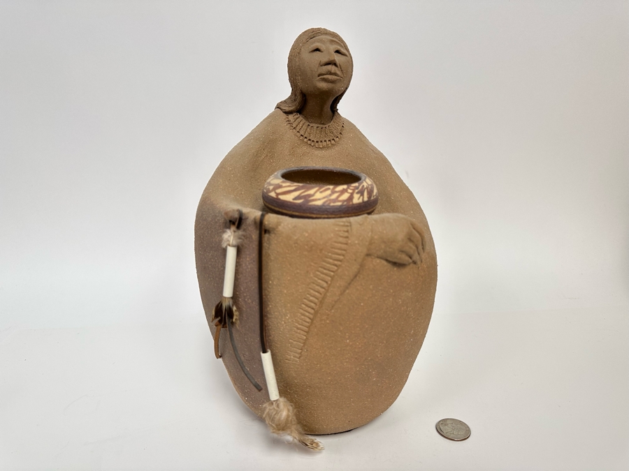 Lynn Hone Signed Laguna Native American Pottery Sculpture 1990 6W X 6.5D X 11H [Photo 3]