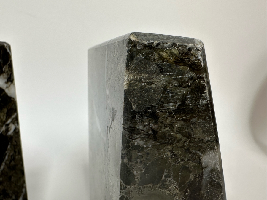 Polished Marble Stone Bookends 6W X 4D X 6 1/4H [Photo 4]