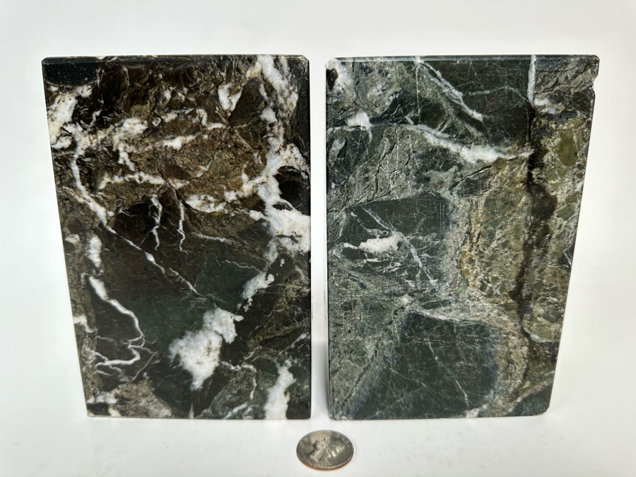 Polished Marble Stone Bookends 6W X 4D X 6 1/4H [Photo 7]