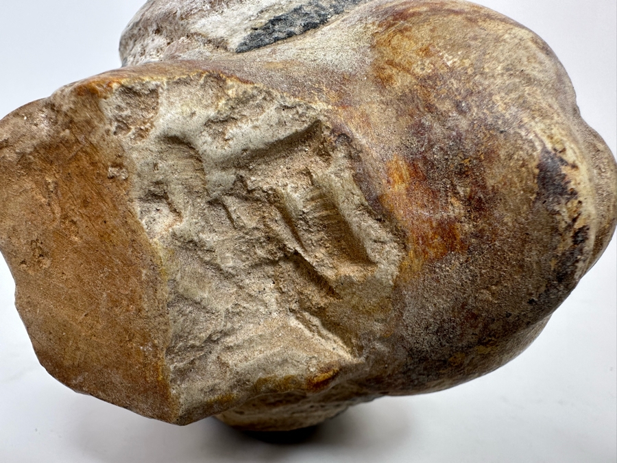 Egyptian Style Carved Limestone Polychromed Head Sculpture 5W X 5D X 5.5H [Photo 18]