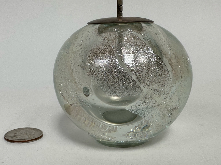 Elaine Hyde Art Glass Perfume Bottle Signed With Sterling Silver And 14K Gold Handle Featuring Pearls Finial Stopper 3W X 6H Estimate $800 [Photo 6]