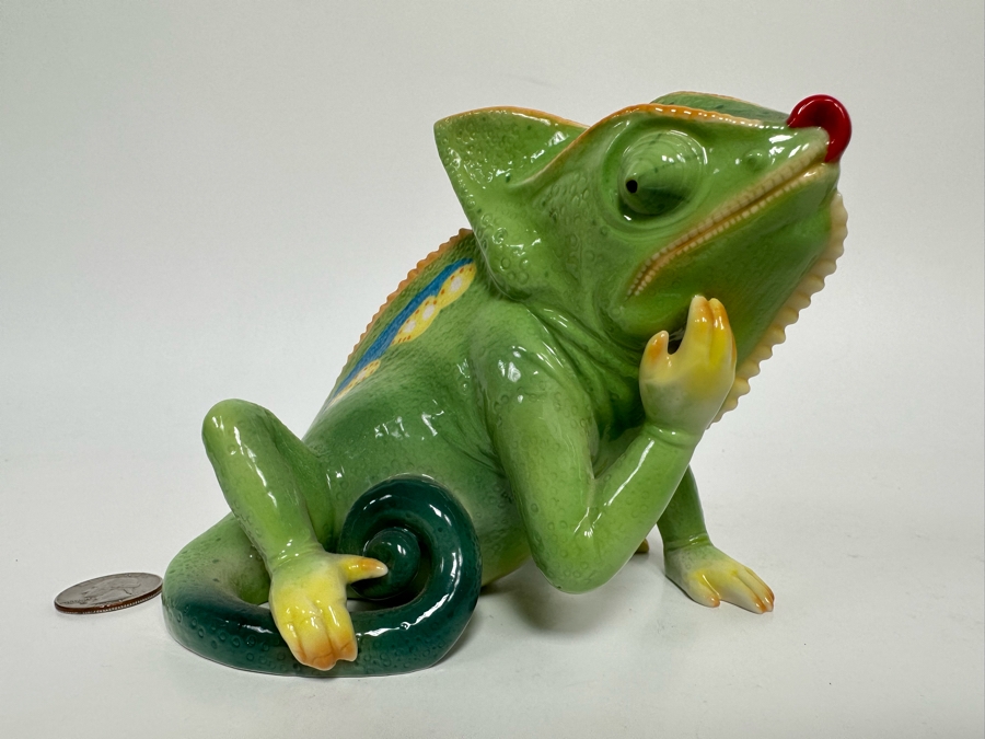 Franz Collection Rain Forest Little Dwellers Chameleon Lizard Figurine Signed 5.5W X 4D X 4.5H Retails $220 [Photo 4]