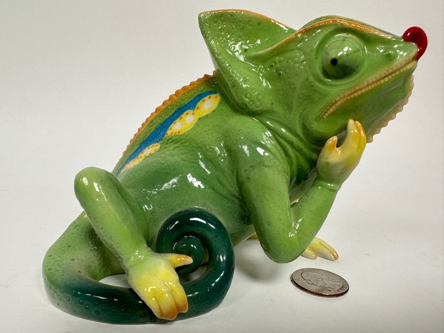 Franz Collection Rain Forest Little Dwellers Chameleon Lizard Figurine Signed 5.5W X 4D X 4.5H Retails $220 [Photo 8]