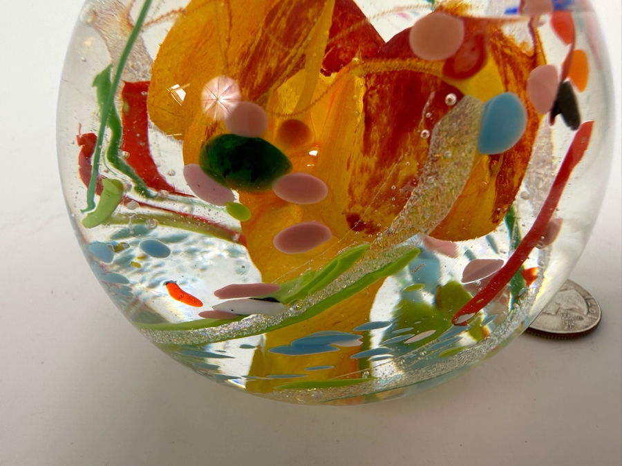 Signed Art Glass Paperweight 3W X 3H [Photo 8]