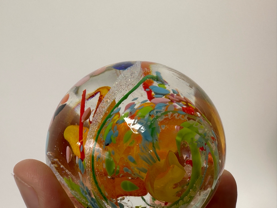 Signed Art Glass Paperweight 3W X 3H [Photo 15]