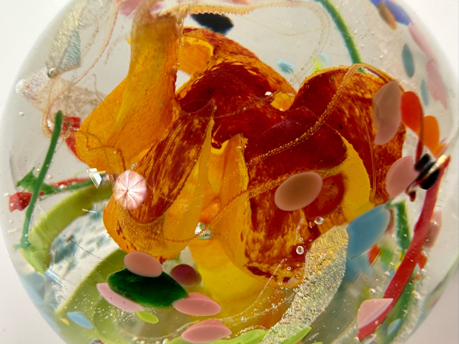 Signed Art Glass Paperweight 3W X 3H [Photo 7]